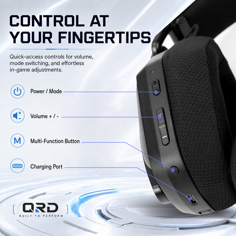 Carregue imagem no visualizador da galeriaFone de ouvido gamer sem fio QRD A55 2,4 GHz
