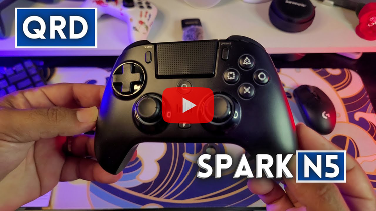 QRD Spark N5 wireless controller for PS4 - Youtube review by  Olha o que chegou