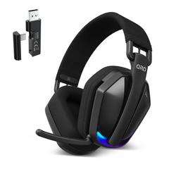 Fone de ouvido gamer sem fio QRD A55 2,4 GHz
