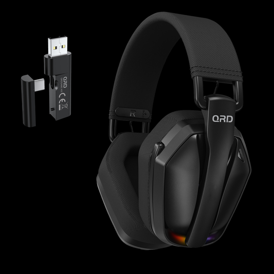 Fone de ouvido gamer sem fio QRD A55 2,4 GHz