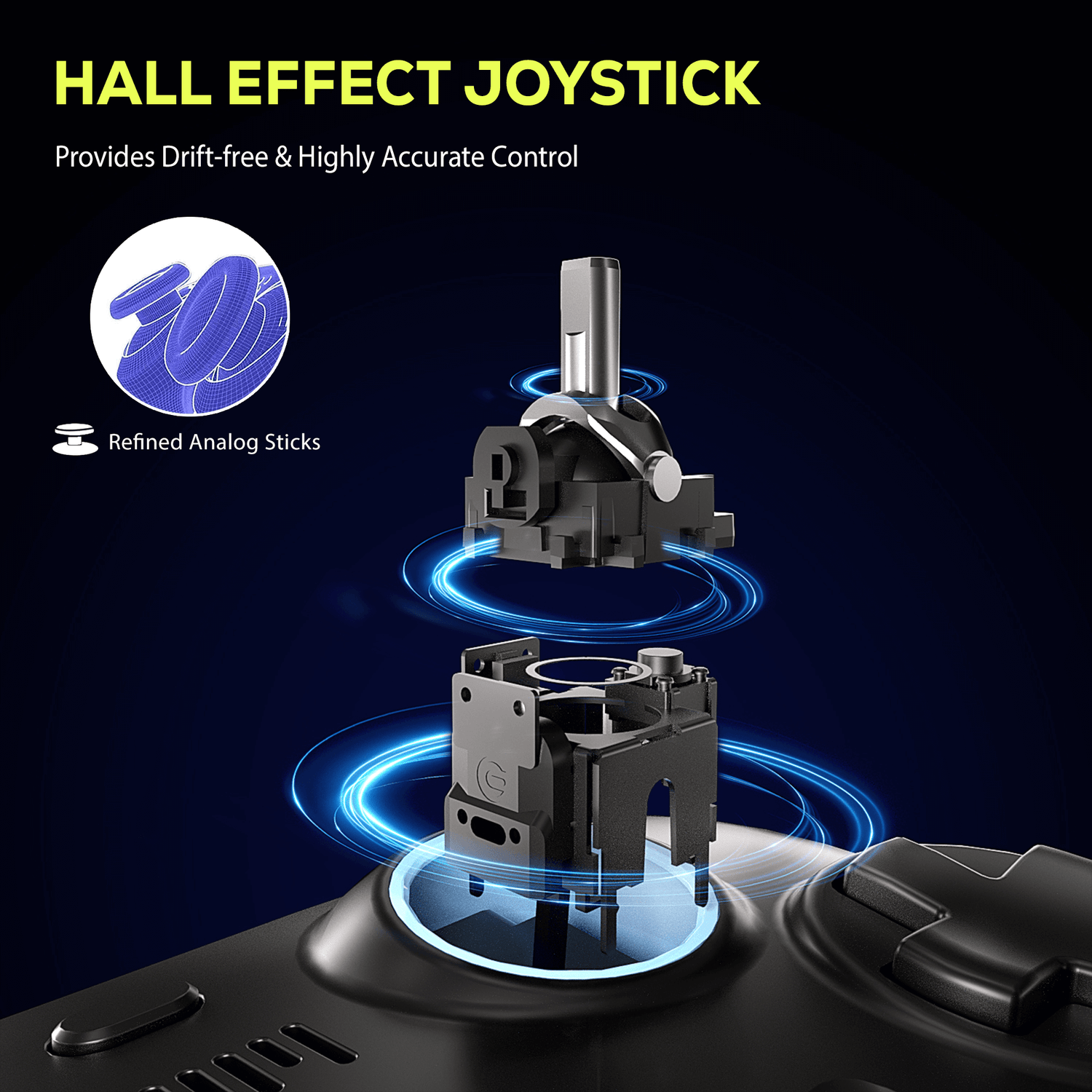 Controle sem fio QRD Spark N5 PS5/PS4/PS3 com joystick de efeito Hall ...
